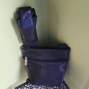 Leather Crossbody Bag w/ Cell Phone Pocket